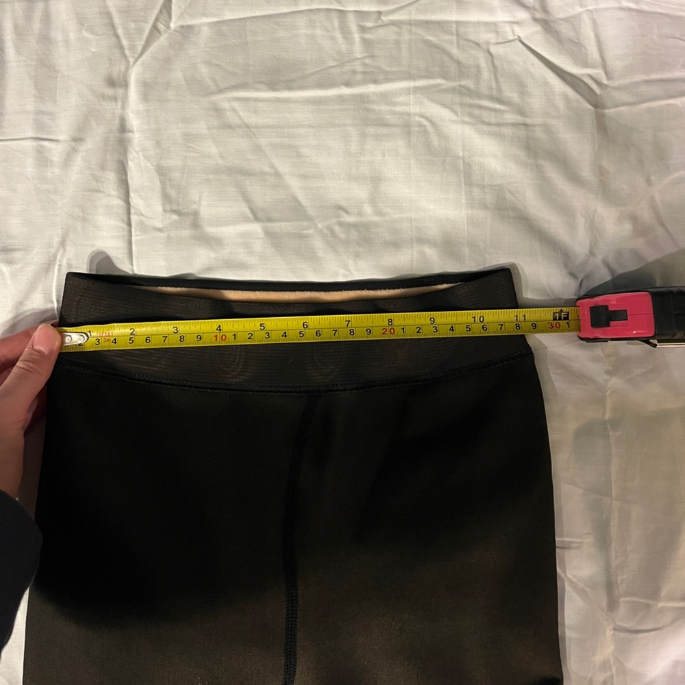 Black Sheer Fleece-Lined Tights, Size XS - Picture 7 of 8